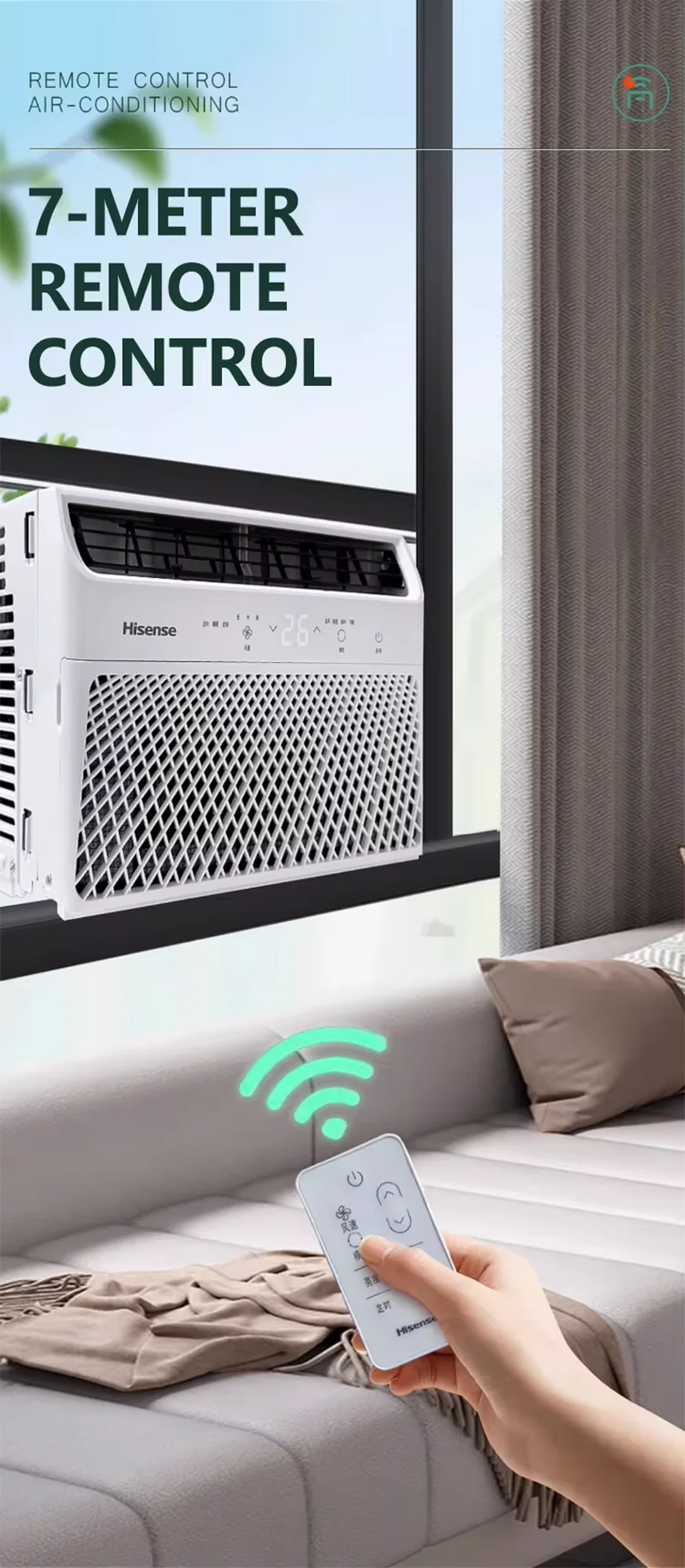 Window Air Conditioner 12000 BTU – 1.5HP Inverter AC with R32 Refrigerant & LCD Display for Home & Office