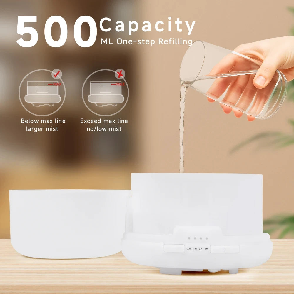 500ML Essential Oil Diffuser Humidifier with remote control