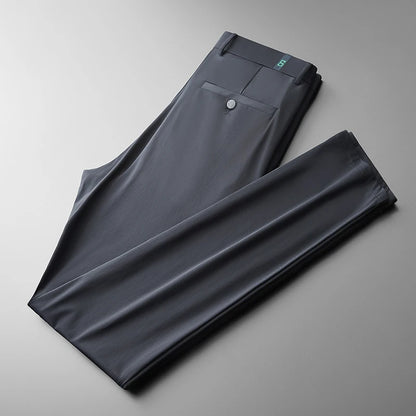 BROWON Ice Silk Casual Pants for Men — Lightweight, Breathable & Stretch Straight-Leg Trousers
