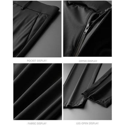 BROWON Ice Silk Casual Pants for Men — Lightweight, Breathable & Stretch Straight-Leg Trousers