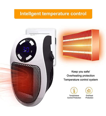 Portable Wall-Mounted Ceramic Heater – Adjustable Temp, LED Display & Overheat Protection