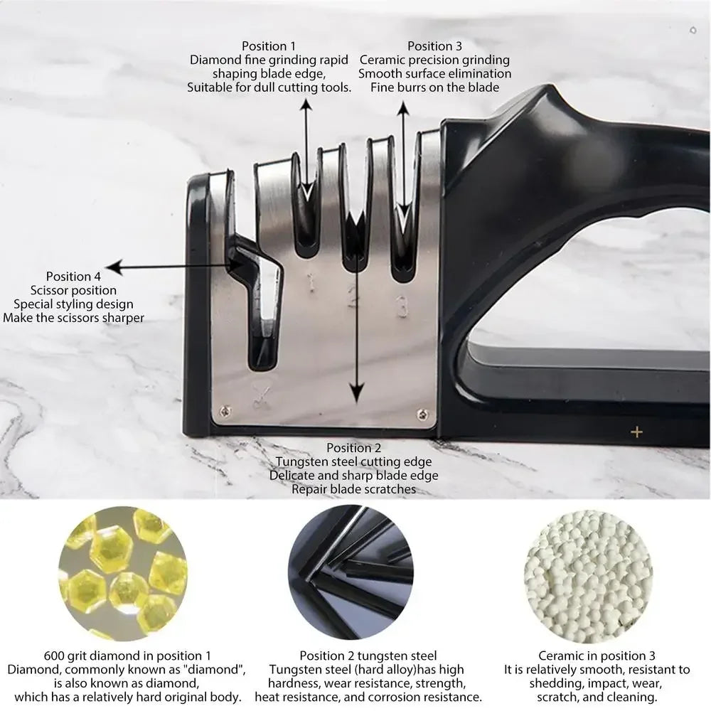 4-in-1 Portable Kitchen Knife Sharpener
