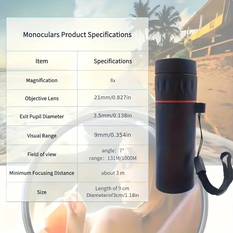 Compact Portable HD Monocular Telescope for Travel