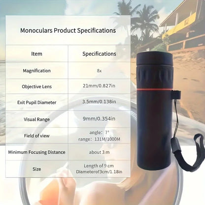 Compact Portable HD Monocular Telescope for Travel