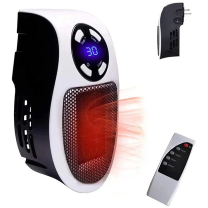 Portable Wall-Mounted Ceramic Heater – Adjustable Temp, LED Display & Overheat Protection