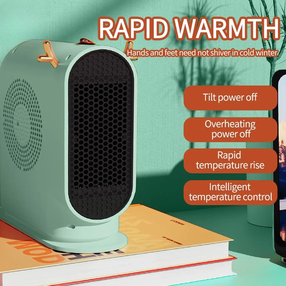 Compact 500W Electric Space Heater – Fast Heating, Smart Thermostat, Overheat Protection for Desk & Home