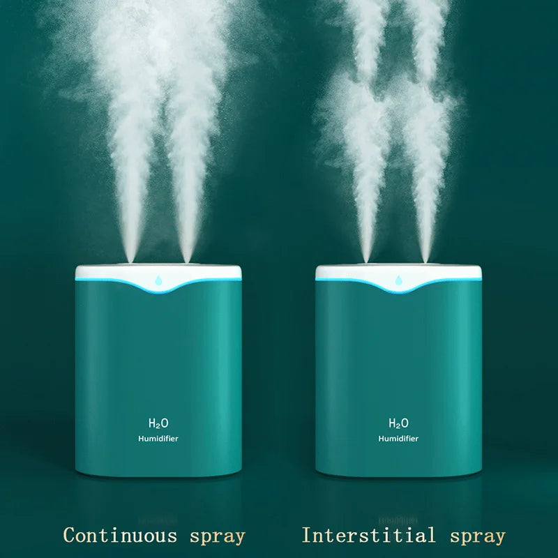 2000ML USB Air Humidifier Large Capacity Home Office Double Spray Port Essential Oil Diffuser Aroma Humificador Mist Fogger