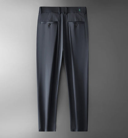 BROWON Ice Silk Casual Pants for Men — Lightweight, Breathable & Stretch Straight-Leg Trousers
