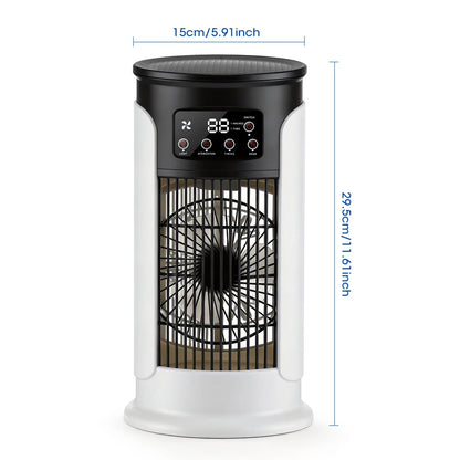 3-in-1 Portable Air Cooler Fan – 6 Speeds, Misting Humidifier, 7-Color LED Light & Timer, USB Powered