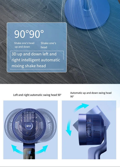 Smart Standing Floor Fan with Remote – 3 Speeds, Adjustable Height, Timer & Aromatherapy for Home & Office