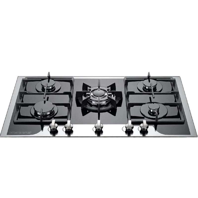 Built-In Gas Hob 5 Burners – Stainless Steel, Electronic Ignition, Flameout Safety for Kitchen & Hotel