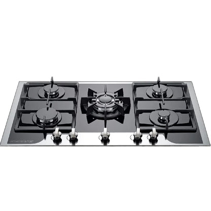 Built-In Gas Hob 5 Burners – Stainless Steel, Electronic Ignition, Flameout Safety for Kitchen & Hotel