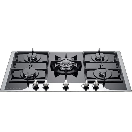 Built-In Gas Hob 5 Burners – Stainless Steel, Electronic Ignition, Flameout Safety for Kitchen & Hotel