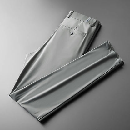 BROWON Ice Silk Casual Pants for Men — Lightweight, Breathable & Stretch Straight-Leg Trousers