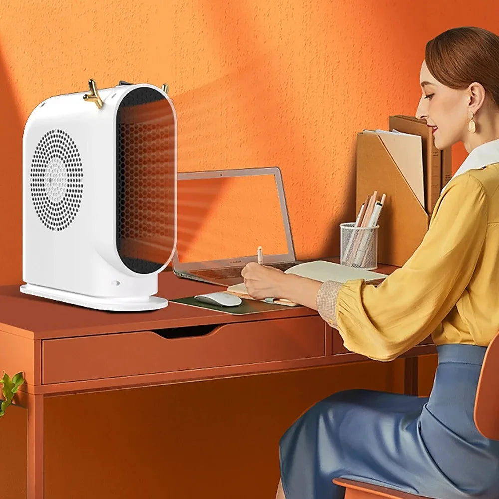 Compact 500W Electric Space Heater – Fast Heating, Smart Thermostat, Overheat Protection for Desk & Home