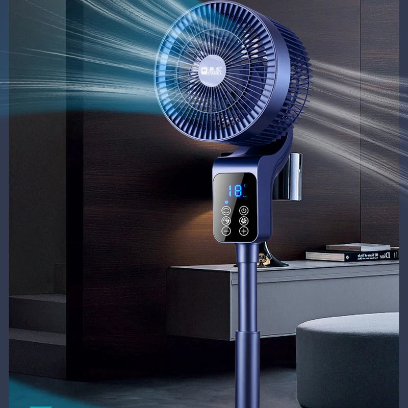 Smart Standing Floor Fan with Remote – 3 Speeds, Adjustable Height, Timer & Aromatherapy for Home & Office