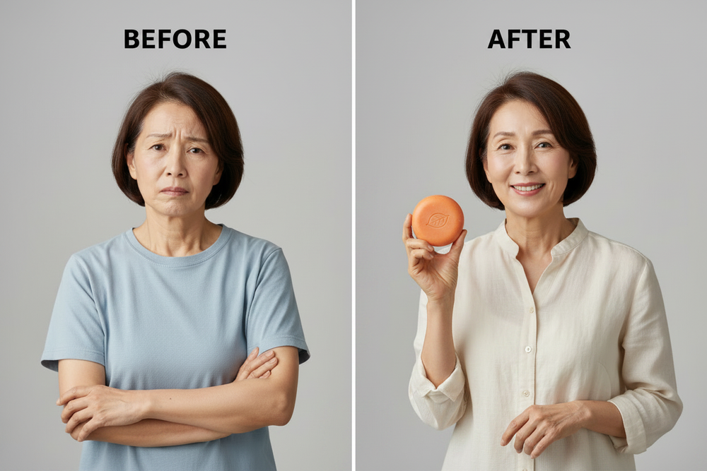 Before and After - Holding Soap