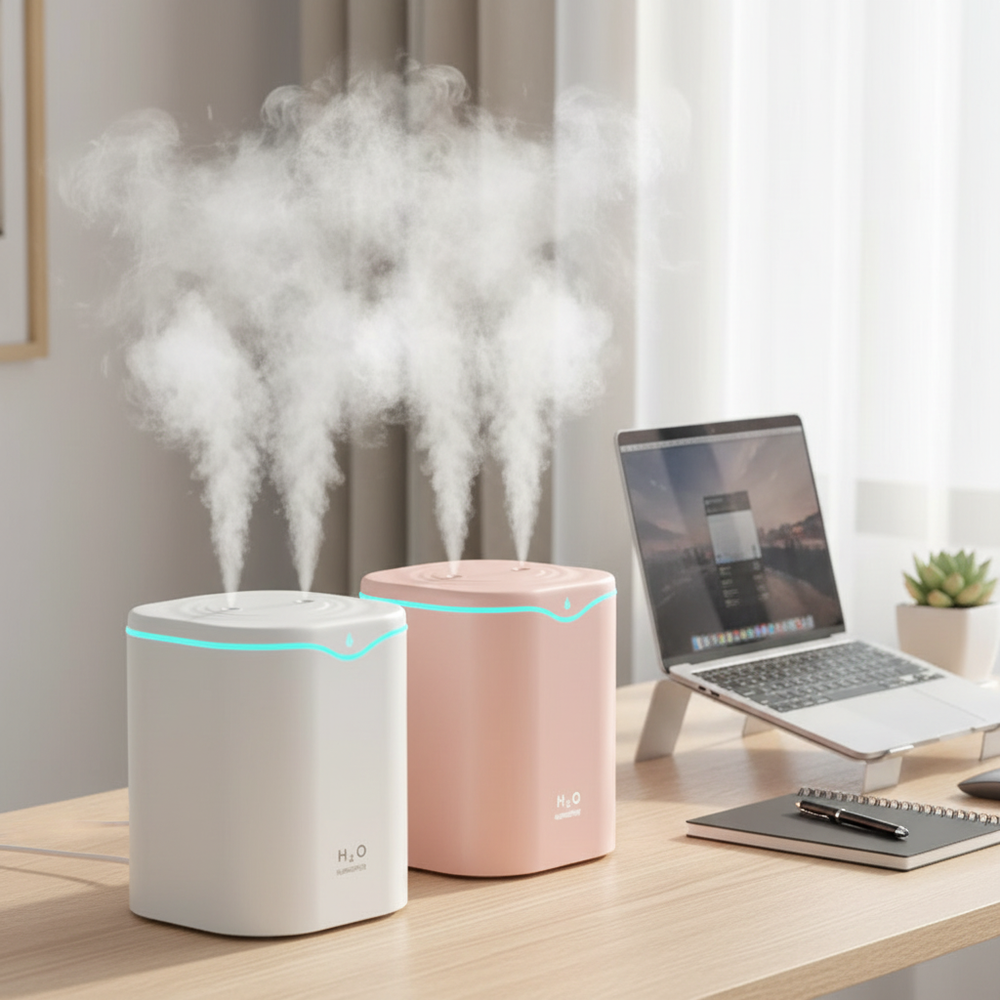 White & Pink Humidifiers - Laptop Desk